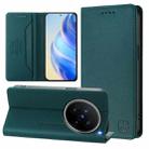 For vivo X200 Pro RC01 Dual-Folded Magnetic Suction RFID Leather Phone Case(Dark Green) - 1