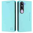 For vivo V40 Lite 5G IDN RC01 Dual-Folded Magnetic Suction RFID Leather Phone Case(Mint Green) - 2