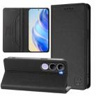 For vivo V40 Lite 5G IDN RC01 Dual-Folded Magnetic Suction RFID Leather Phone Case(Black) - 1