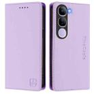 For vivo V40 Lite 5G IDN RC01 Dual-Folded Magnetic Suction RFID Leather Phone Case(Light Purple) - 2