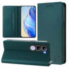 For vivo V40 Lite 5G IDN RC01 Dual-Folded Magnetic Suction RFID Leather Phone Case(Dark Green) - 1