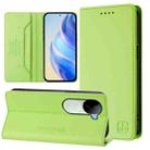 For vivo V40e 5G India / iQOO Z9s 5G RC01 Dual-Folded Magnetic Suction RFID Leather Phone Case(Grass Green) - 1