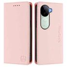 For vivo V40e 5G India / iQOO Z9s 5G RC01 Dual-Folded Magnetic Suction RFID Leather Phone Case(Pink) - 2