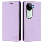 For vivo V40e 5G India / iQOO Z9s 5G RC01 Dual-Folded Magnetic Suction RFID Leather Phone Case(Light Purple) - 2