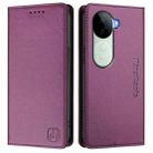 For vivo V40e 5G India / iQOO Z9s 5G RC01 Dual-Folded Magnetic Suction RFID Leather Phone Case(Violet) - 2