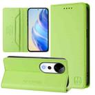 For vivo V40 5G / V40 Pro 5G Global RC01 Dual-Folded Magnetic Suction RFID Leather Phone Case(Grass Green) - 1