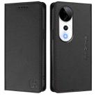 For vivo V40 5G / V40 Pro 5G Global RC01 Dual-Folded Magnetic Suction RFID Leather Phone Case(Black) - 2