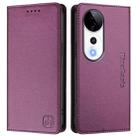 For vivo V40 5G / V40 Pro 5G Global RC01 Dual-Folded Magnetic Suction RFID Leather Phone Case(Violet) - 2