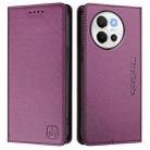 For vivo V40 Lite 5G / V30e 5G Global RC01 Dual-Folded Magnetic Suction RFID Leather Phone Case(Violet) - 2