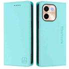 For vivo Y28 4G RC01 Dual-Folded Magnetic Suction RFID Leather Phone Case(Mint Green) - 2