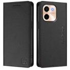 For vivo Y28 4G RC01 Dual-Folded Magnetic Suction RFID Leather Phone Case(Black) - 2