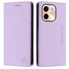 For vivo Y28 4G RC01 Dual-Folded Magnetic Suction RFID Leather Phone Case(Light Purple) - 2