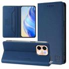 For vivo Y28 4G RC01 Dual-Folded Magnetic Suction RFID Leather Phone Case(Dark Blue) - 1