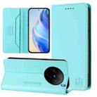 For vivo X100s 5G RC01 Dual-Folded Magnetic Suction RFID Leather Phone Case(Mint Green) - 1