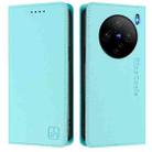 For vivo X100s 5G RC01 Dual-Folded Magnetic Suction RFID Leather Phone Case(Mint Green) - 2