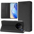 For vivo X100s 5G RC01 Dual-Folded Magnetic Suction RFID Leather Phone Case(Black) - 1