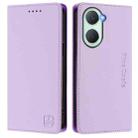 For vivo Y03 4G Global / Y18 4G RC01 Dual-Folded Magnetic Suction RFID Leather Phone Case(Light Purple) - 2