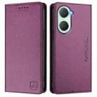 For vivo Y03 4G Global / Y18 4G RC01 Dual-Folded Magnetic Suction RFID Leather Phone Case(Violet) - 2