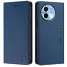 For vivo Y38 5G / Y200i / T3x Global RC01 Dual-Folded Magnetic Suction RFID Leather Phone Case(Dark Blue) - 2