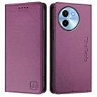 For vivo Y38 5G / Y200i / T3x Global RC01 Dual-Folded Magnetic Suction RFID Leather Phone Case(Violet) - 2