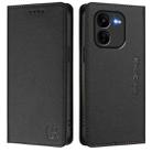 For vivo iQOO Z9x RC01 Dual-Folded Magnetic Suction RFID Leather Phone Case(Black) - 2