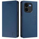 For vivo iQOO Z9x RC01 Dual-Folded Magnetic Suction RFID Leather Phone Case(Dark Blue) - 2