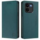 For vivo iQOO Z9x RC01 Dual-Folded Magnetic Suction RFID Leather Phone Case(Dark Green) - 2