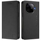 For vivo iQOO Z9 5G / Z9 Turbo 5G RC01 Dual-Folded Magnetic Suction RFID Leather Phone Case(Black) - 2