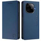 For vivo iQOO Z9 5G / Z9 Turbo 5G RC01 Dual-Folded Magnetic Suction RFID Leather Phone Case(Dark Blue) - 2