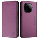 For vivo iQOO Z9 5G / Z9 Turbo 5G RC01 Dual-Folded Magnetic Suction RFID Leather Phone Case(Violet) - 2