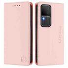 For vivo V30 5G / V30 Pro Global RC01 Dual-Folded Magnetic Suction RFID Leather Phone Case(Pink) - 2