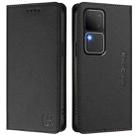 For vivo V30 5G / V30 Pro Global RC01 Dual-Folded Magnetic Suction RFID Leather Phone Case(Black) - 2