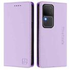 For vivo V30 5G / V30 Pro Global RC01 Dual-Folded Magnetic Suction RFID Leather Phone Case(Light Purple) - 2