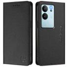 For vivo V29e 5G / Y200 5G Global RC01 Dual-Folded Magnetic Suction RFID Leather Phone Case(Black) - 2