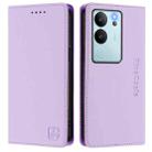 For vivo V29e 5G / Y200 5G Global RC01 Dual-Folded Magnetic Suction RFID Leather Phone Case(Light Purple) - 2