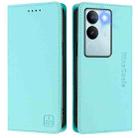 For vivo V29 5G Global / V29 Pro RC01 Dual-Folded Magnetic Suction RFID Leather Phone Case(Mint Green) - 2