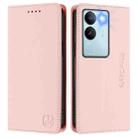 For vivo V29 5G Global / V29 Pro RC01 Dual-Folded Magnetic Suction RFID Leather Phone Case(Pink) - 2