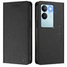 For vivo V29 5G Global / V29 Pro RC01 Dual-Folded Magnetic Suction RFID Leather Phone Case(Black) - 2