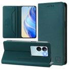 For vivo V29 5G Global / V29 Pro RC01 Dual-Folded Magnetic Suction RFID Leather Phone Case(Dark Green) - 1