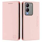 For vivo Y17s 4G Global / 5G India RC01 Dual-Folded Magnetic Suction RFID Leather Phone Case(Pink) - 2