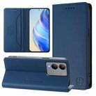 For vivo Y17s 4G Global / 5G India RC01 Dual-Folded Magnetic Suction RFID Leather Phone Case(Dark Blue) - 1