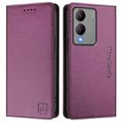 For vivo Y17s 4G Global / 5G India RC01 Dual-Folded Magnetic Suction RFID Leather Phone Case(Violet) - 2