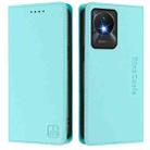 For vivo Y02A 4G / Y02 4G / Y11 2023 RC01 Dual-Folded Magnetic Suction RFID Leather Phone Case(Mint Green) - 2