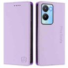 For vivo Y56 5G / Y16 / Y02s 4G Global RC01 Dual-Folded Magnetic Suction RFID Leather Phone Case(Light Purple) - 2