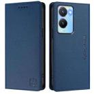 For vivo Y56 5G / Y16 / Y02s 4G Global RC01 Dual-Folded Magnetic Suction RFID Leather Phone Case(Dark Blue) - 2