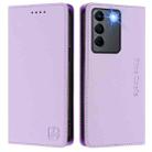 For vivo V27 5G / V27 Pro Global RC01 Dual-Folded Magnetic Suction RFID Leather Phone Case(Light Purple) - 2