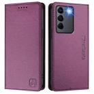 For vivo V27 5G / V27 Pro Global RC01 Dual-Folded Magnetic Suction RFID Leather Phone Case(Violet) - 2