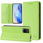 For vivo Y33s 4G Global / Y21T / Y21s RC01 Dual-Folded Magnetic Suction RFID Leather Phone Case(Grass Green) - 1