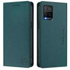 For vivo Y33s 4G Global / Y21T / Y21s RC01 Dual-Folded Magnetic Suction RFID Leather Phone Case(Dark Green) - 2