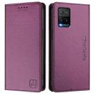 For vivo Y33s 4G Global / Y21T / Y21s RC01 Dual-Folded Magnetic Suction RFID Leather Phone Case(Violet) - 2